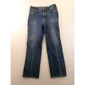 Jordache Mens 33x28 Straight Leg Jeans Blue Vintage Hemmed‎ 2476-00